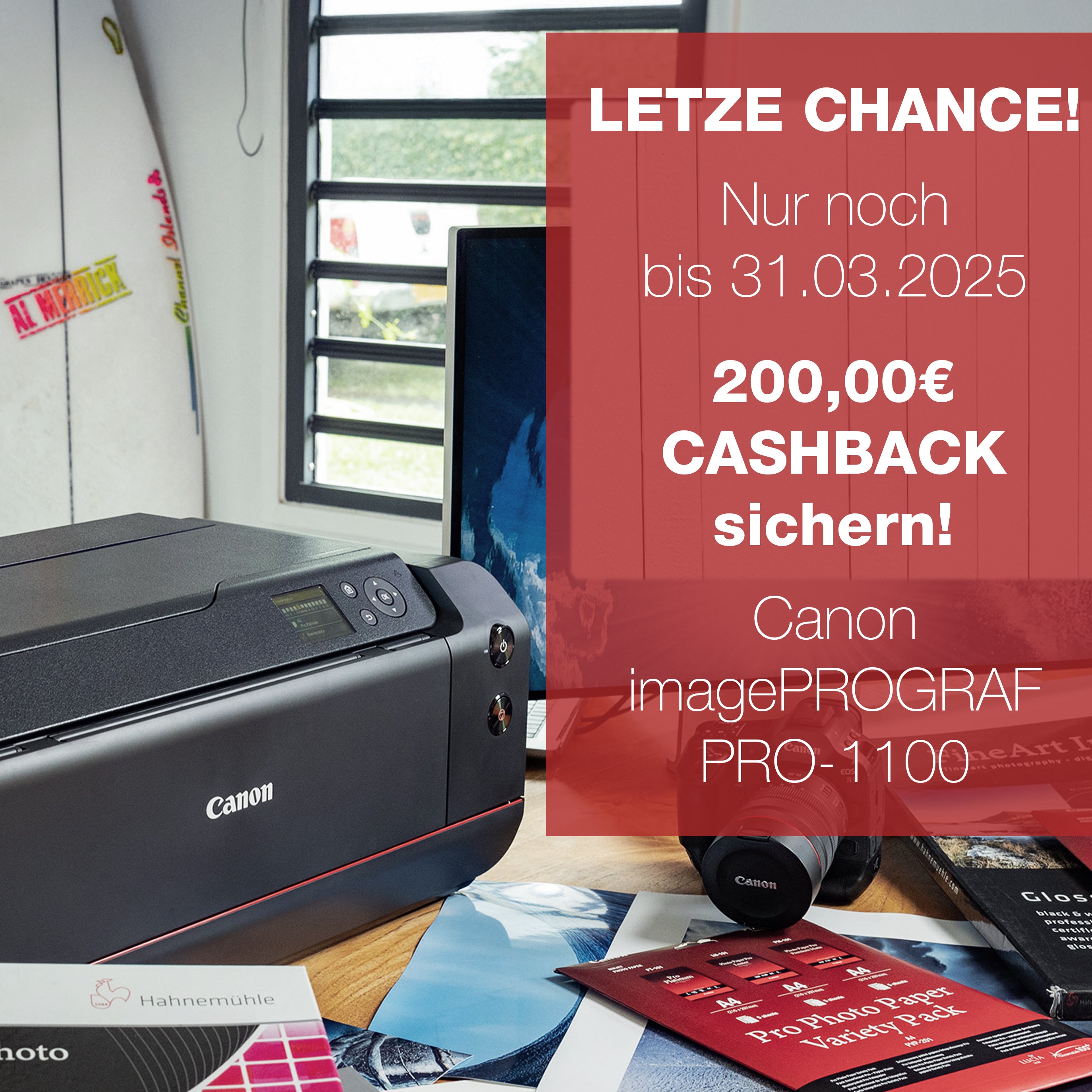 Last Call: 200 € Cashback auf den Canon imagePROGRAF PRO-1100 – nur bis 31.03.2025