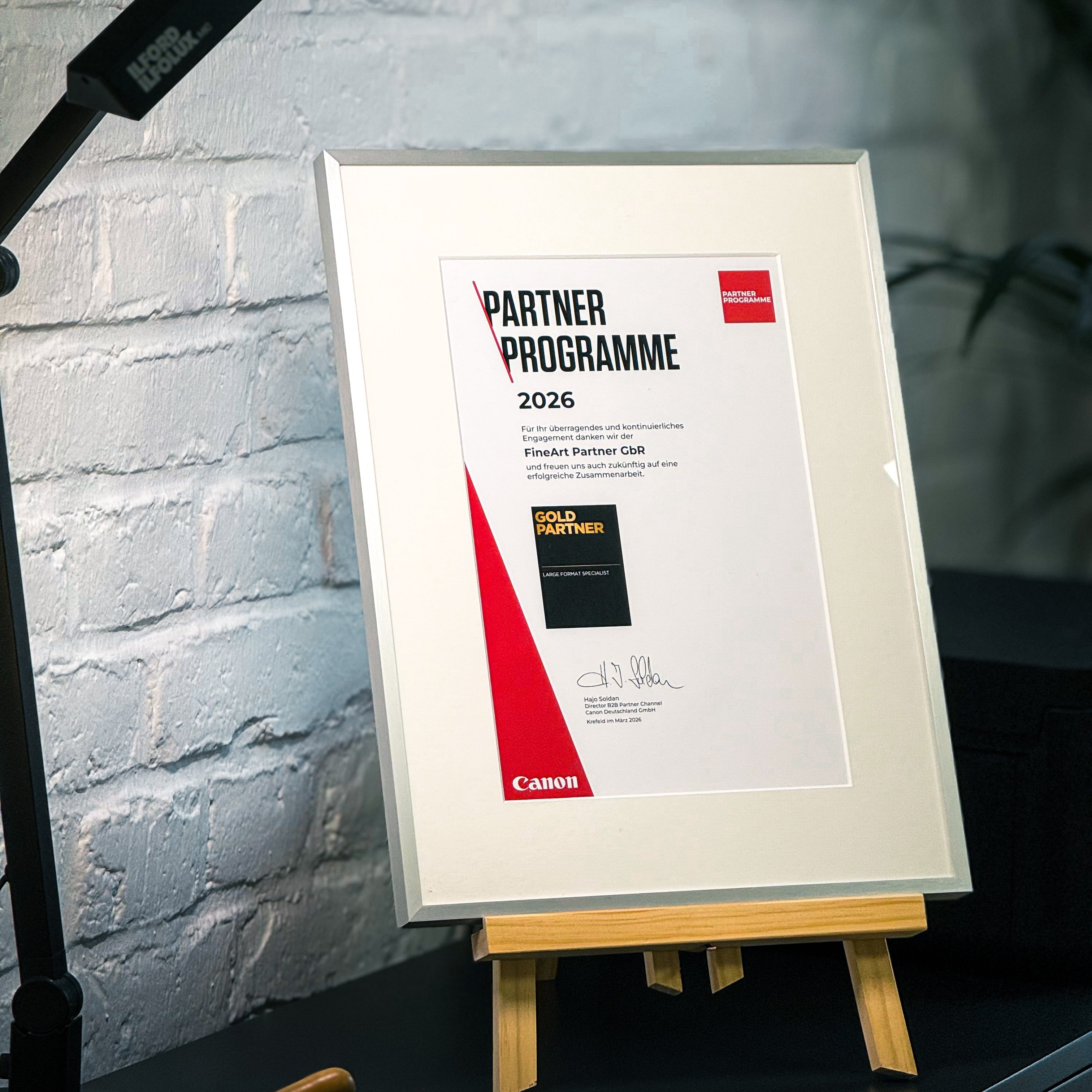 Erneut ausgezeichnet: Canon Gold Partner 2026 im Bereich Large Format Graphic Arts