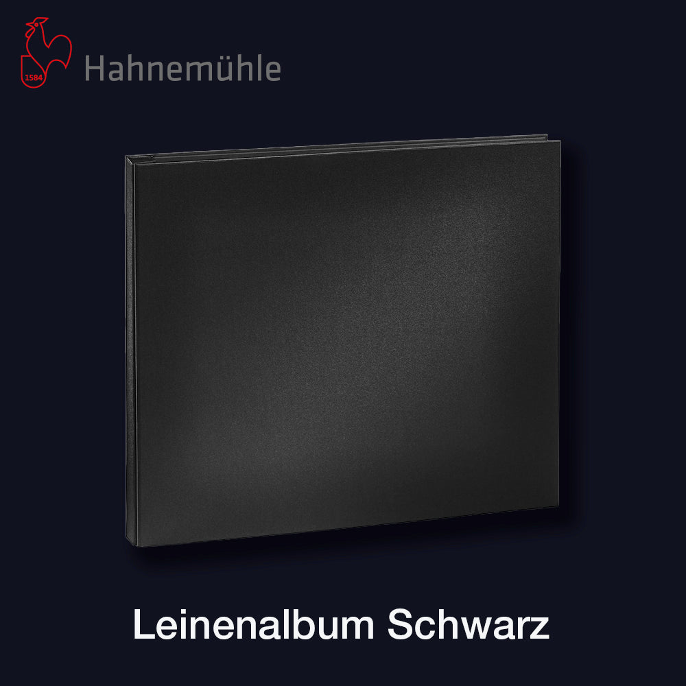 EINZELSTÜCK: HAHNEMÜHLE Leinenalbum 12"x 12" | 30,5cm x 30,5cm - Cover Set schwarz