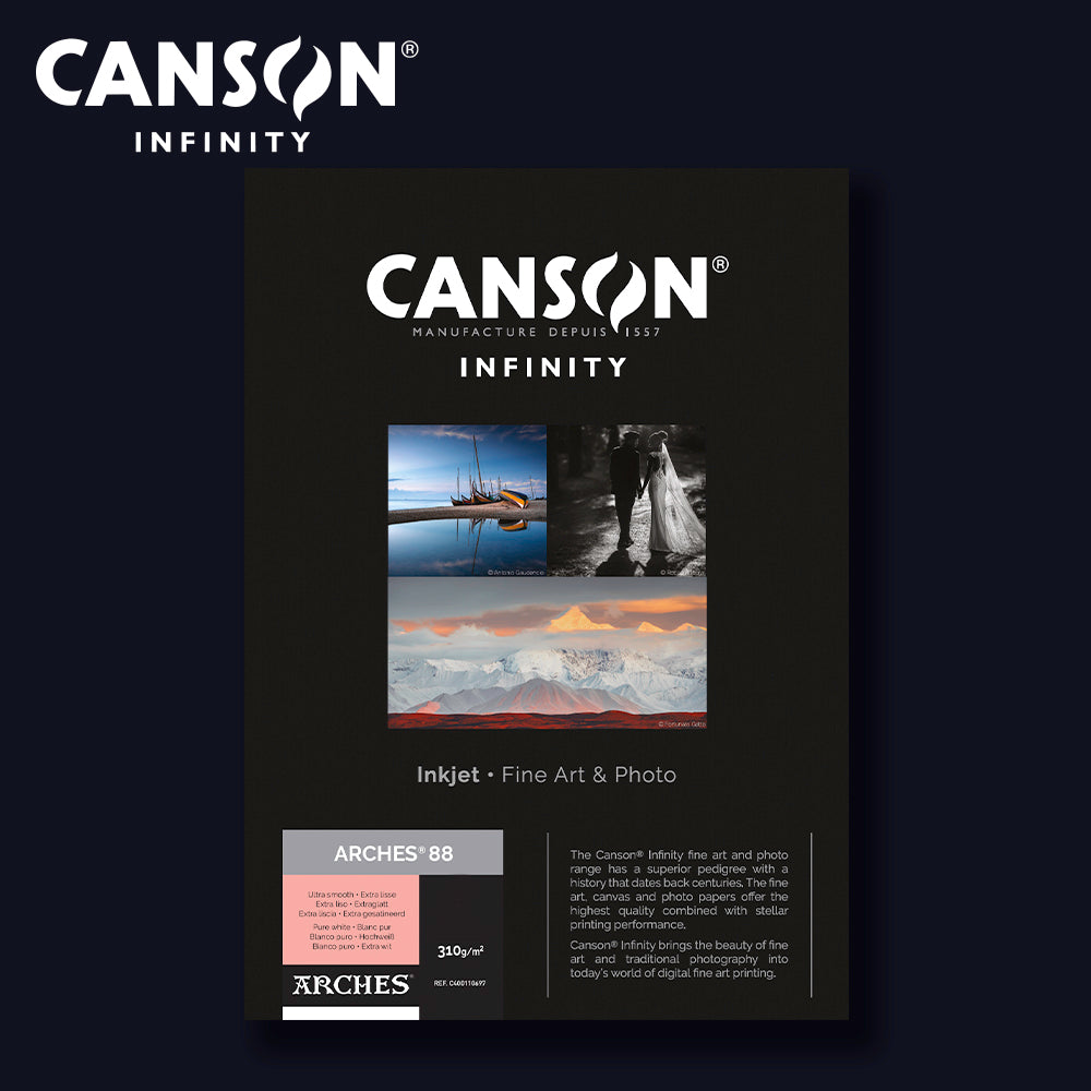 CANSON INFINITY - ARCHES 88 Rag Pure White 310 | 5x7" (13x18cm) 25 Blatt