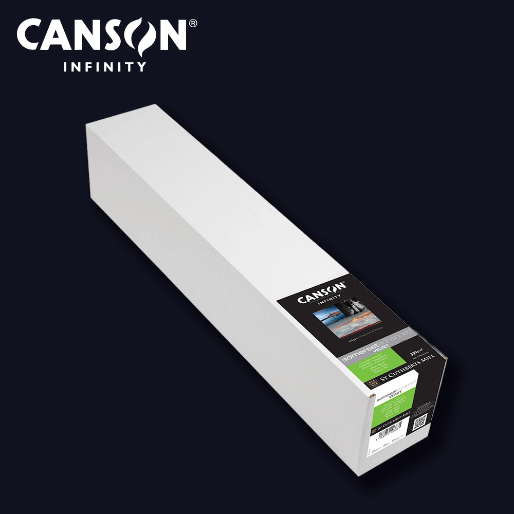 CANSON INFINITY - SOMERSET ENHANCED Velvet White 330 | 24" x 12m Rolle