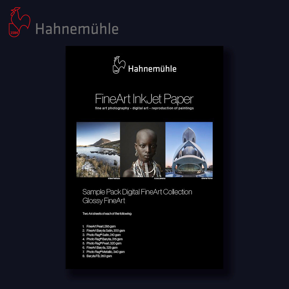 HAHNEMÜHLE Complete Starter Pack | 5x Sample Packs A4 + Handschuhe