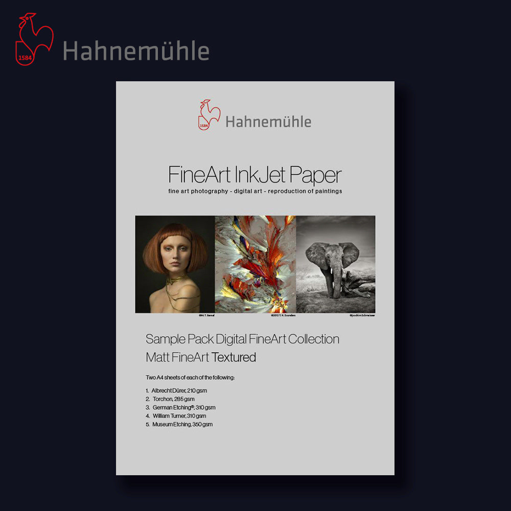 HAHNEMÜHLE Complete Starter Pack | 5x Sample Packs A4 + Handschuhe