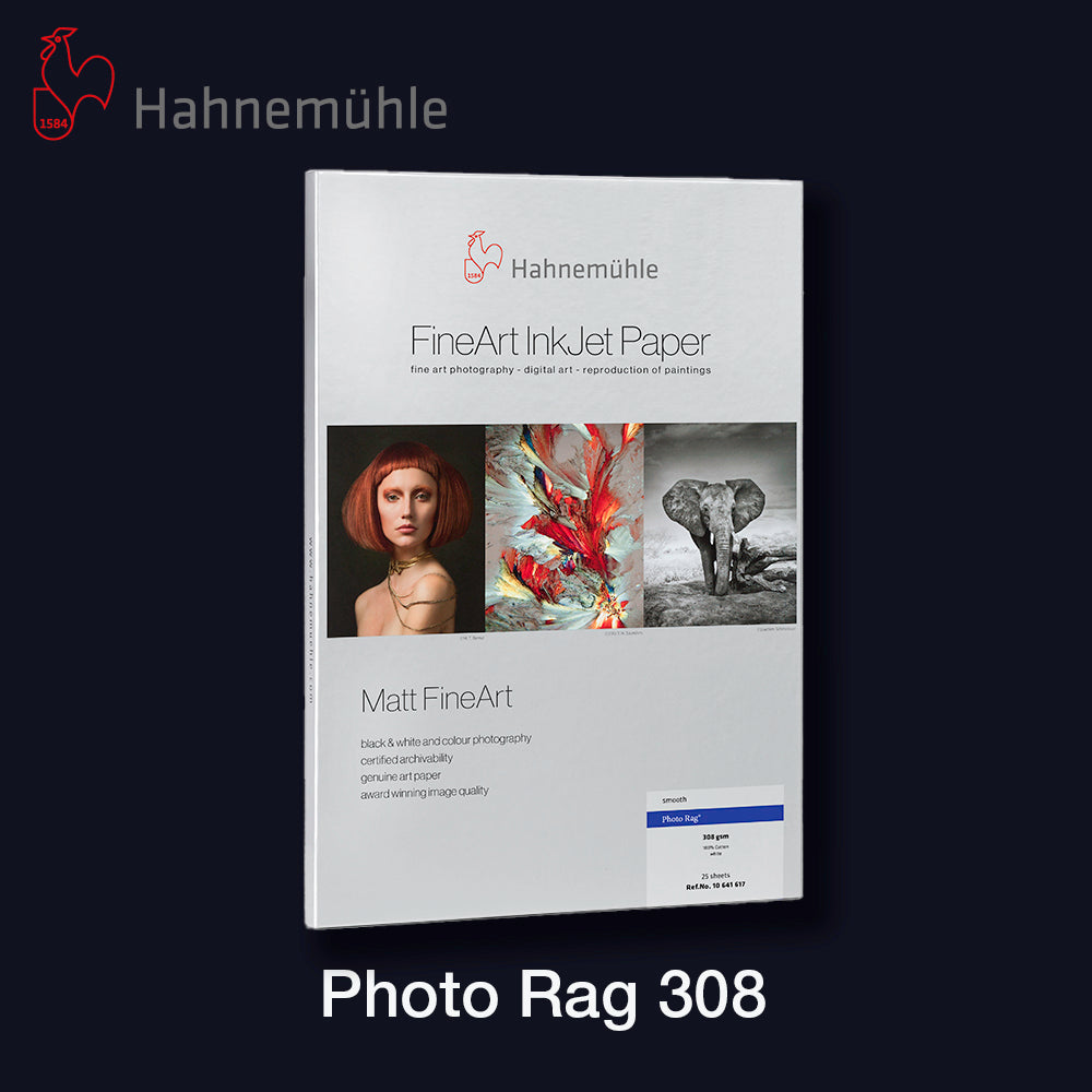 HAHNEMÜHLE Photo Rag 308 Deckle Edge| A2 25 Blatt